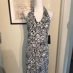 NWT! JONES NEW YORK Black & White Halter Dress
